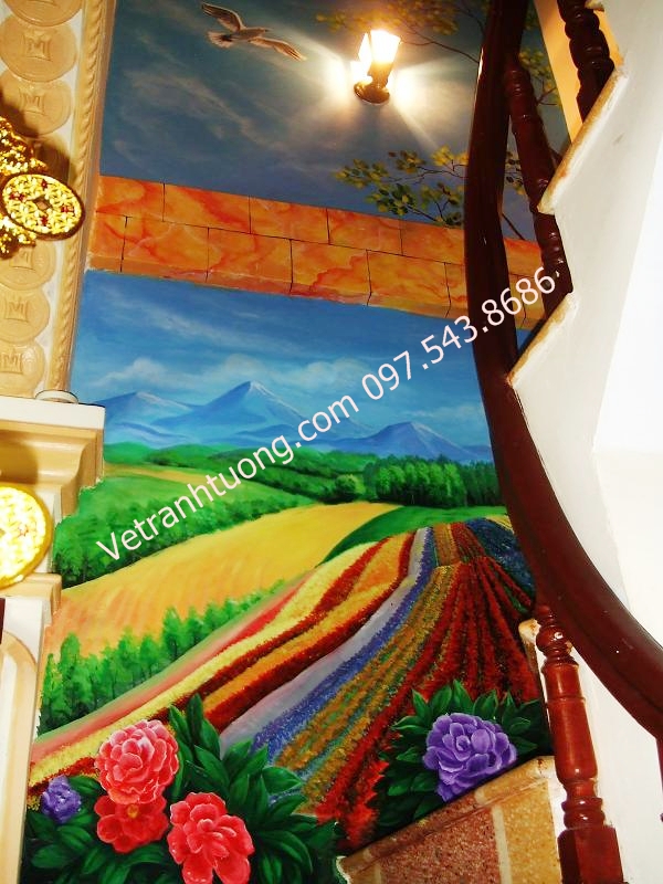TRanh tường phong cảnh trang trí phòng khách